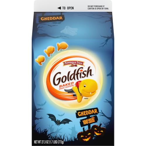 Goldfish Cheddar Crackers, Snack Crackers, Halloween Edition, 27.3 oz carton