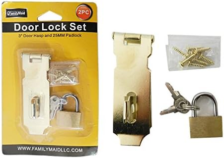 3" Door Hasp + Bonus 25mm Padlock! , Case of 96
