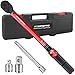 ATsafepro 3/8'' Drive Torque Wrench Set,5-60 Nm Torque Wrench with 3/8' to 1/4' &1/2' Adapter,15cm Extension Bar,±3% Accuracy, Reversible Ratchet Head for Cars, Bikes, Moto, DIY
