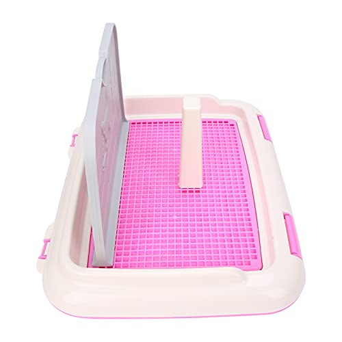 KIMISS Hundetoilette Indoor, Katzentöpfchen Zaun Welpentoilette Hundeklo Hundetoilette Valptoalett Indoor Puppy Training Hundetöpfchen Tablett Geplantes Urinieren TablettBlau (Rosa)