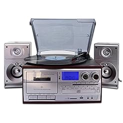 Figurines Tourne-Disque Vinyle Phonographe Antique Classique Tourne-Disque Bluetooth avec Encodage USB Platine Vinyle 3… - Les Beatles, Paul McCartney, John Lennon, RIngo Starr, George Harrison
