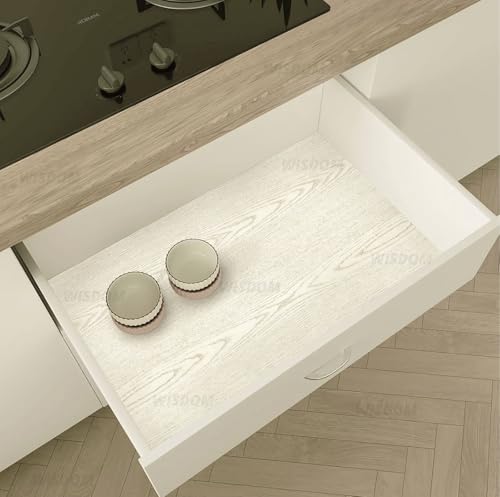 Image of WISDOM Peel and Stick Wallpaper Beige Wood Contact Paper Wood Grain Wall Paper for Nursery Room Bedroom Bathroom Cabinets Vinyl Roll Self-Adhesive Waterproof 24X120 Inch,Oak Wooden