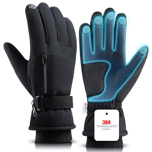 Meayll Winter Fahrradhandschuhe Herren Damen – Warm, rutschfest, Touchscreen-fähig, passend für Fahrradfahren, Sport, Mountainbike und Winterausflüge L