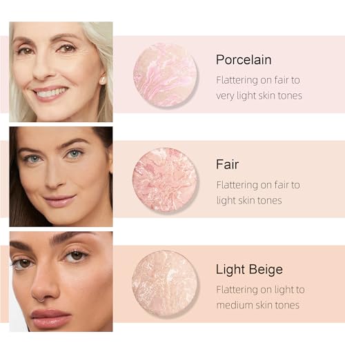 Image of Marble Baked Makeup Setting Powder, Luminous Finish Waterproof Sweatproof Conceal Foundation, 24 H No-Transfer No Smudge Oil-Control Pressed Powder Makeup Base (#04 EDIUM BEIGE, 0.53 OZ)