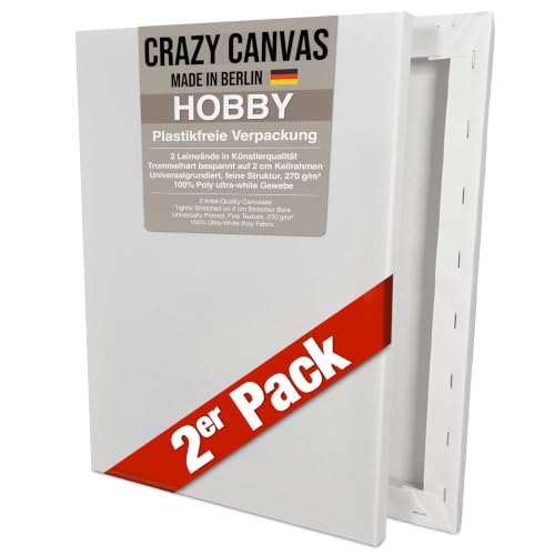 CRAZY CANVAS Leinwand zum Bemalen HOBBY 80x120 cm 2er Pack