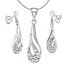 Produktbild Damen Schmuck-Set aus 925 Sterling Silber Tropfen mit klaren Zirkonia