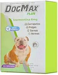 DogMax Plus - Ação 4 em 1 - Remédio para pulgas, carrapatos, vermes e sarna 4 Comprimidos 30kg