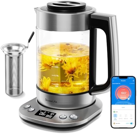 GoveeLife Smart Electric Kettle with Tea Infuser for Loose Leaf, ...