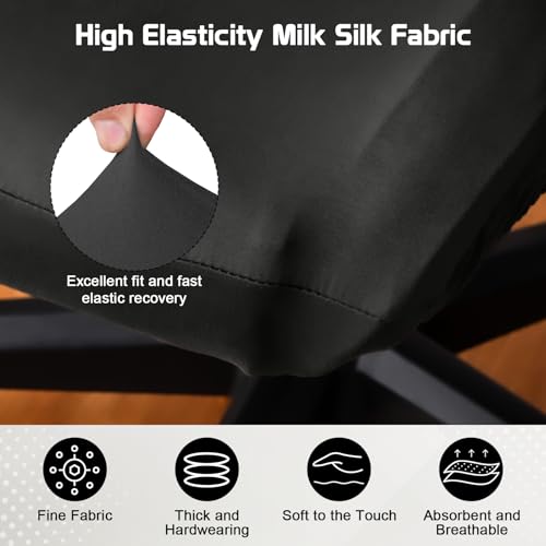 6Pcs Gaming Stuhl Bezug Set, Weich Bürostuhl Bezug, Atmungsaktives Schwarz Gaming Stuhl überzug, Durable Überzug Bürostuhl Husse mit Armabdeckungen und Kopfhörerabdeckungen, Bezug Bürostuhl – Bild 6