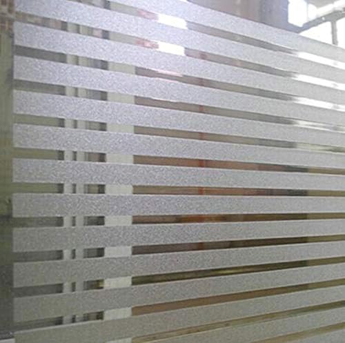Image of ELTON Privacy Window Film Self Adhesive Decorative Film For Bathroom Door Window Heat Control Anti Uv 16 X 72 Inches (Straight Line) Vinyl, White