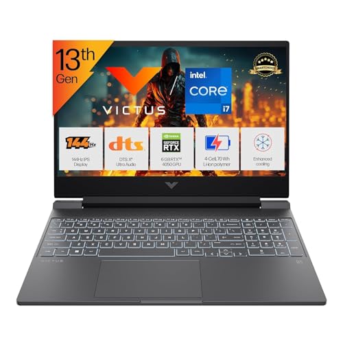 Image of HP Smartchoice Victus, 13th Gen i7-13620H, 6GB RTX 4050, 16GB DDR4(Upgradeable) 512GB SSD, 144Hz, 300nits, 15.6'' /39.6cm, Win11, Office24, Mica Silver, 2.3kg, fa2100tx, Xbox Gamepass* Gaming Laptop