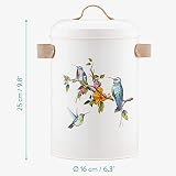 Navaris Tierfutter Aufbewahrung Vogel Design - 4,9L Volumen - Behälter für Vogelfutter - Hunde Trockenfutter Dose - Futterbox Hundefutter Katzenfutter - Tierfutterbehälter