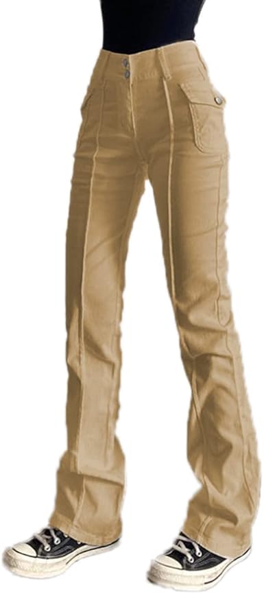 Flare khaki pants womens Clearance
