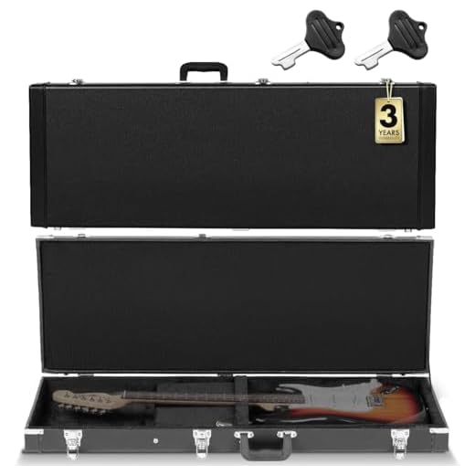 CAHAYA Funda rígida para Guitarra eléctrica, portátil, Cuadrada, para Guitarras eléctricas estándar, Color Negro