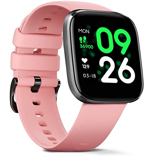 FITVII Smart Fitness Tracker Watch, Smartwatch with Heart Rate, Blood Pressure Monitor, Waterproof Activity Tracker with Temperature, Sleep Monitor,Tracker Watch for iOS iPhone&Android, Men/Women