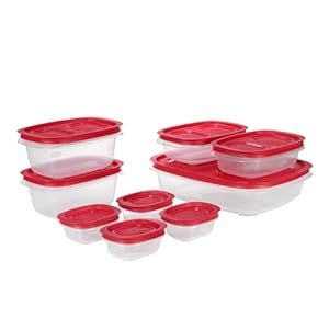Rubbermaid EasyStore Large Containers, 18-Piece Set, Food Storage Containers, Food Storage Containers with Lids