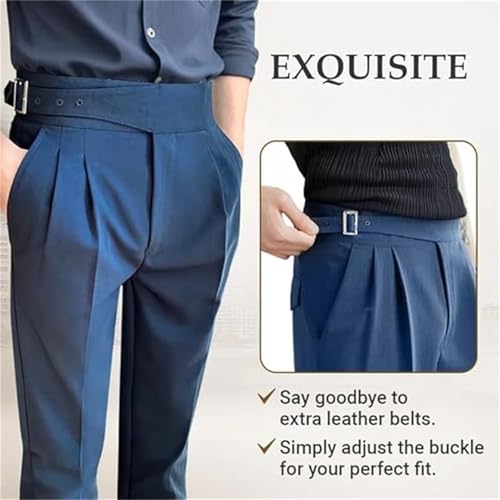 Mens Dress Pants, TimelessForm - Men's High Waisted Old Money Pleated Pants, Men Business Casual Quick Dry Dress Pants4