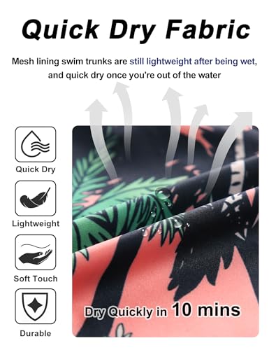 Image of BOJIN Mens Swim Trunks 9 inch Quick Dry Stretch Swim Shorts Mesh Lining Bathing Suits Swimwear Beach Shorts with Pockets