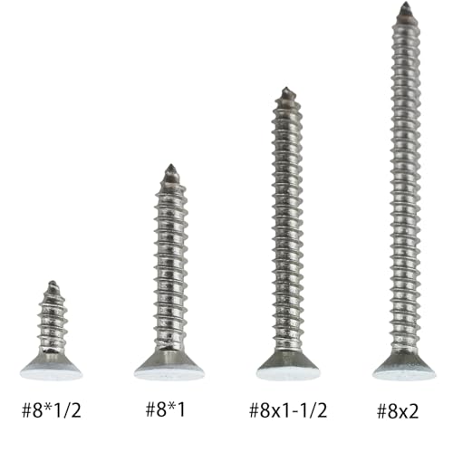 Juego de tornillos autorroscantes planos 80 piezas acero inoxidable miniatura 2