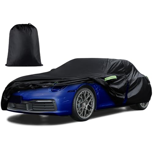 Image of 6 Layers Car Cover Custom Fit for 1998-2026 Porsche 911 (991 /992 /996 /997 Series) Carrera 4S /Turbo /Carrera, Waterproof All Weather Rain Sun Protector with Door Zipper