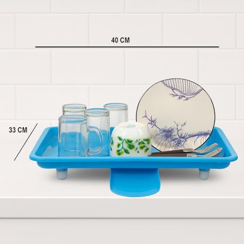 Image of SmartSlide Plastic Tray (12X17 Inch) for Dish Drainer Basket Dish Rack Drip Tray /Water Collector for Utensil Rack