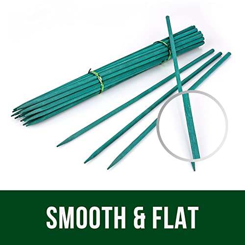 Garsum Green Bamboo Sticks Garden Wood Plant Stakes,Floral Plant Support Wooden,Wooden Sign Posting Garden Sticks,12 Inches 25 Pack #TOP3