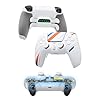 CHARM FOCUS Mouse Click PS5 Controller with 4 Remappable Back Paddles, TMR Magnetic Anti-Drift Joysticks, 2100mAh Battery for Wireless Play, Ergonomic Soft Rubber Grips for PS5 & PC Gaming, White