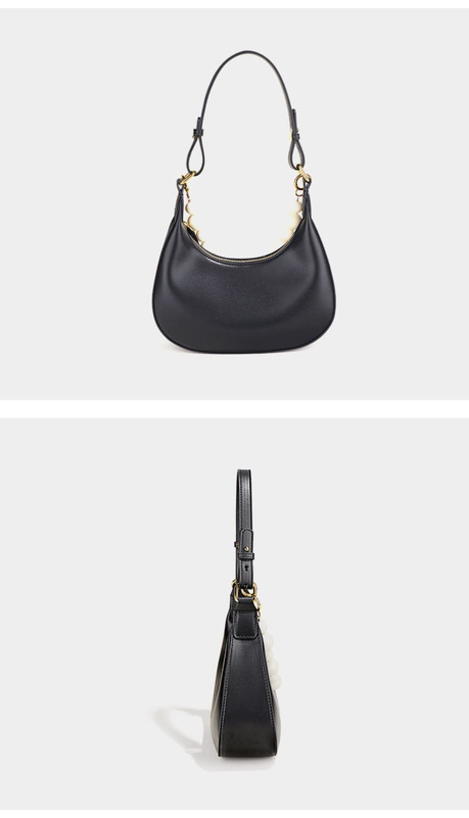 Half Moon Bag Pearl Cowhide Undrarm for Women Bags Coach Handbags