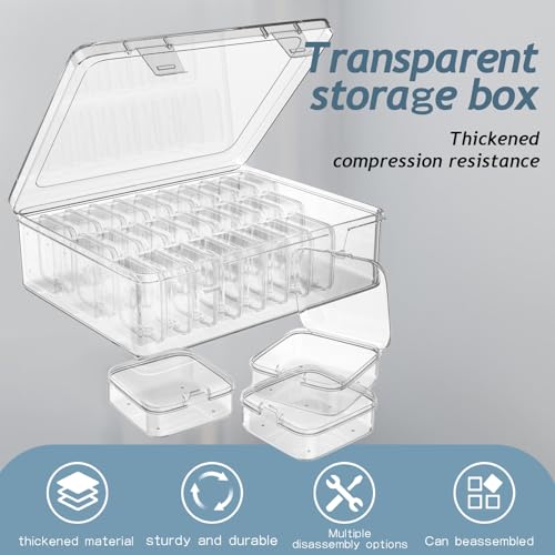 Bead Organizer Box, 30pcs Small Clear Plastic Storage Containers, Craft Storage Box Features Hinged Lid and Labels, Mini Boxes for Bracelets, Jewelry, Diamonds, Clay Beads, Screws, Seeds, Small Parts - Image 4
