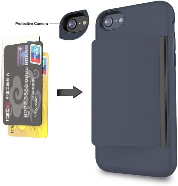 Miniatura 3 de Asuwish Funda para iPhone 6plus 6splus 7plus 8plus i 66s78 Plus con protector de pantalla de vidrio templado y soporte para tarjeta celular con