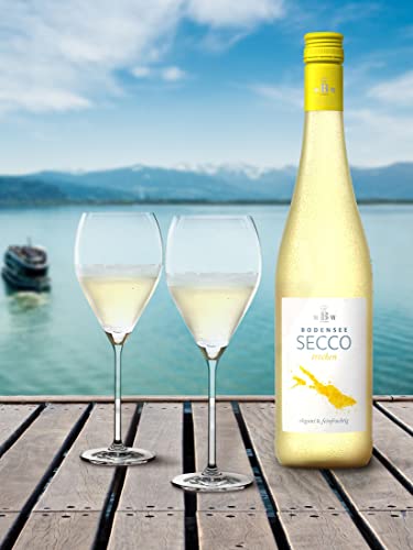 Bodensee Secco trocken weiß – deutscher Perlwein vom Weingut Markgraf von Baden am Bodensee (6 x 0,75l)