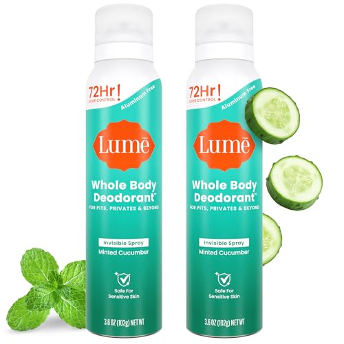 Lume Whole Body Deodorant Spray - 3.6oz, 2pk (Minted Cucumber)