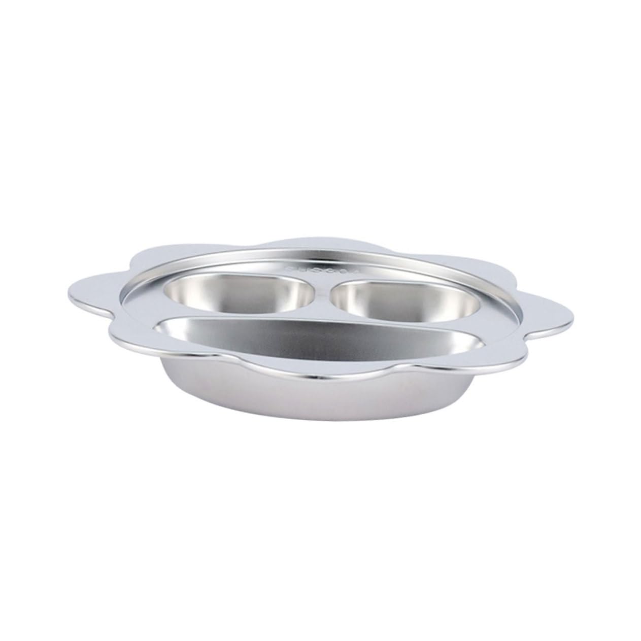 SOLUSTRE Stainless Steel Plate Divided Plates for Serving Compartment Dinner Tray Fast Food Trays Cafeteria Trays with Compartment Divided Plate 304 Stainless Steel Silver