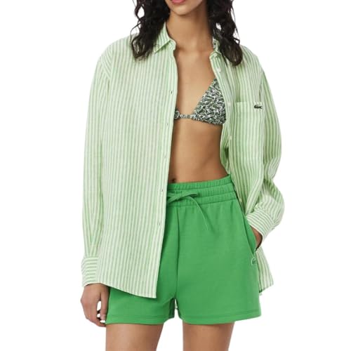 Lacoste Women's Oversized Striped Linen Shirt