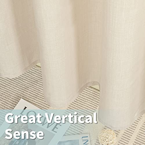 Lamit Linen Curtains For Bedroom, Grommet Thick Linen Textured Privacy Drapes Light Filtering Window Treatments Curtains For Living Room, Set Of 2 Panels (52 X 72 Inch, Light Beige) #TOP5