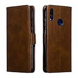 LMFULM� �tui pour Honor 8C / Huawei Y7 2019 (6,26 Pouces) PU Cuir Couverture Magn�tique Portefeuille Protection Housse Stent Fonction Flip Cuir pour Honor 8C / Huawei Y7 2019 Marron