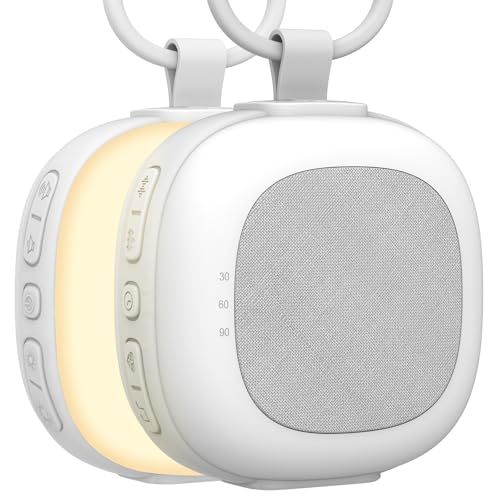 Gemmac Máquina de Ruido Blanco Portátil Terapia de Sonido para Dormir al Adultos 32 Ruido Blanco con Luz Nocturna Ajustable & Temporizador & Dormir y Memoria Compañero de Viaje Ideal Regalo Adulto