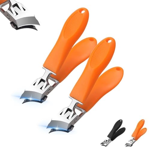 Lavito Nail Clipper, Caurat Slanted Nail Clippers, Wide Jaw Opening Anti-Splash Slanted Nail Clipper, Portable Ultra Sharp Nail 