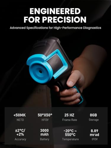 ACEGMET Thermal Camera, Enhanced Resolution 240x240, Accurate Temperature Detection -4°F to 1022°F, Durable Build, 50° Field of View, Ideal for Home Inspections and Industrial Use - Thumbnail 6