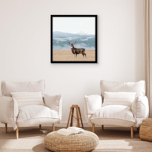 Americanflat 28x29 Poster Frame with Polished Plexiglass - Black Picture Frame - Wide Photo Frames Made of Engineered Wood for Vertical or Horizontal Wall Display - Epic Collection - Black