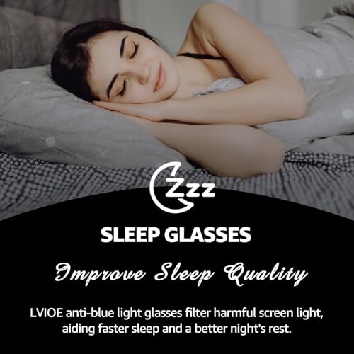 Image of LVIOE Blue Light Blocking Over Glasses Computer Gaming Phone TV Eyeglasses Reduce Eyestrain Improve Sleep Quality LB7511Y