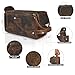 LEATHER VILLAGE Genuine Leather Travel Toiletry Bag - Water-Resistant Dopp Kit for Toiletries, Large Shaving Bag & Bathroom Organizer - Gift for Men & Women - Rustic Brown