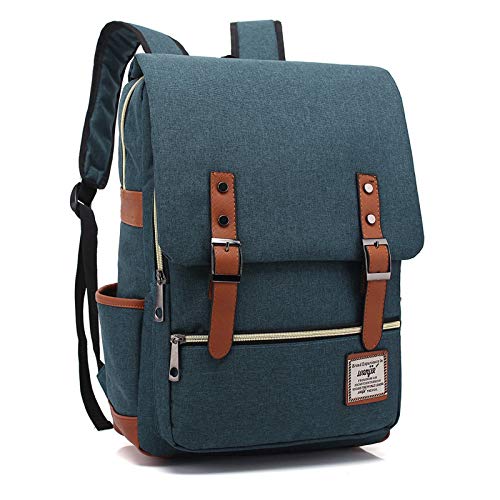 Mochila de viaje a la moda en lona azul oscuro de 14 pulgadas para escapadas y uso diario 3