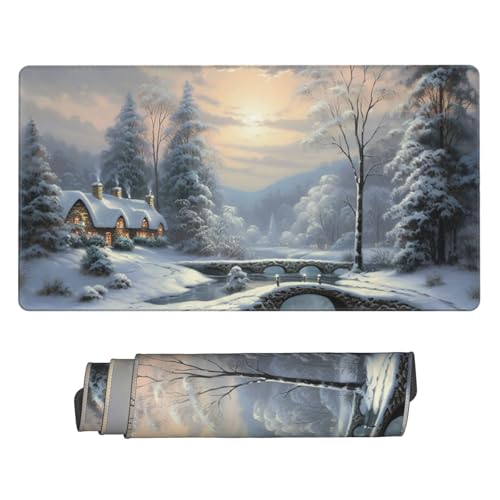 Tapis de souris de jeu 40,6 x 74,9 cm tapis de bureau étendu d'hiver