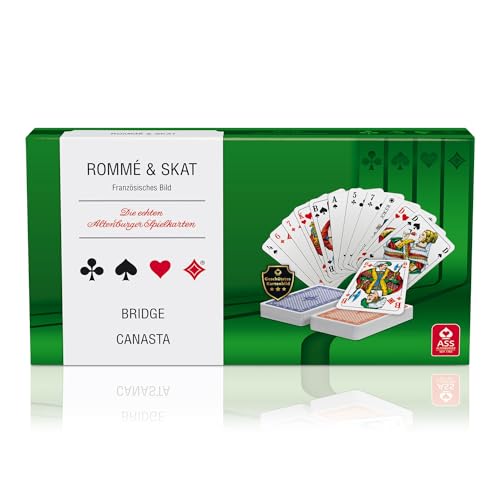 ASS Altenburger 22570188 Spielkartenkassette - französisches Bild, in umweltfreundlicher Stülpschachtel für Rommé, Skat, Bridge, Canasta