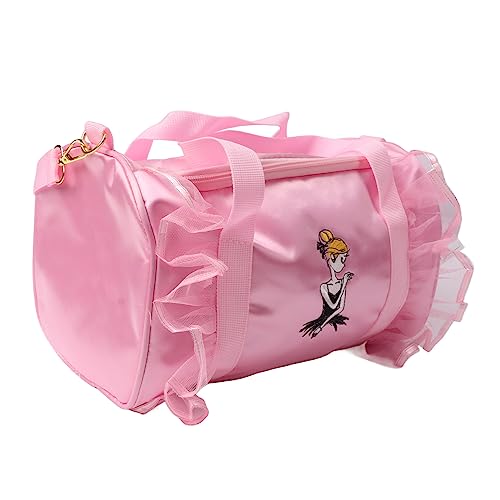 ZJchao Bolsa de Dança para Meninas Com Detalhe de Renda – Bolsa Leve para balé, Ginástica, Viagem Com Alça de Ombro