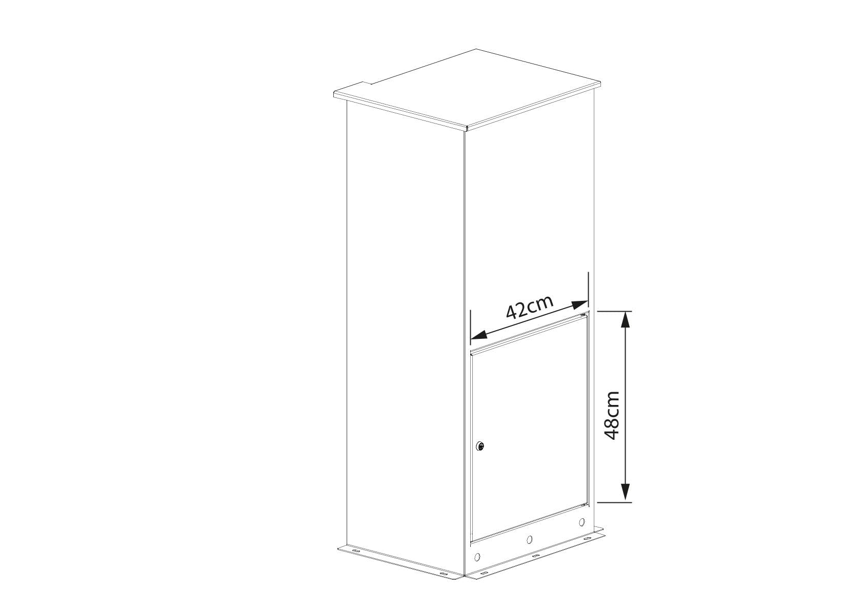 Briefkasten, Design Standbriefkasten und Paketbriefkasten Knox aus Cortenstahl - Bravios