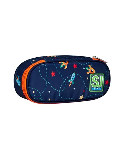 Trousse ronde SJ Gang Style Jam bleue pour ranger les fournitures scolaires des enfants