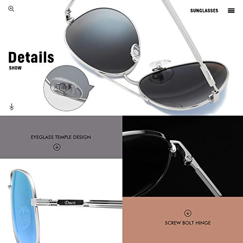 duco aviator sunglasses for men women vintage polarized sun glasses mirrored lens metal frame designer shades 3025k