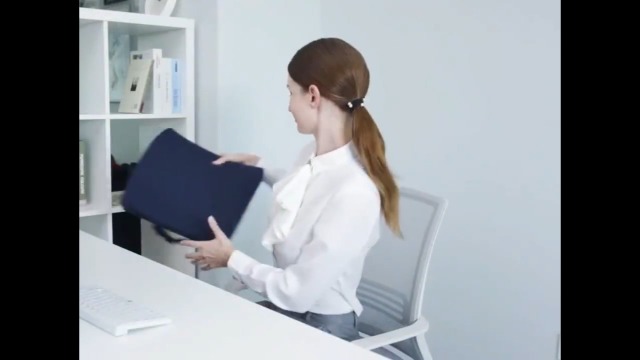 Memory Foam Lumbar Cushion Lower Back Support Pillow Posture Correcting Car Seat Home Office Chair (Black)